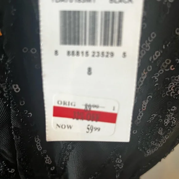 NWT Connected Apparel Black Sequin Dress - Picture 5 of 7